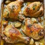 Savory Easy Oven-Roasted French Garlic Chicken Recipe (video) 41 Easy, Oven-Roasted French Garlic Chicken (video)