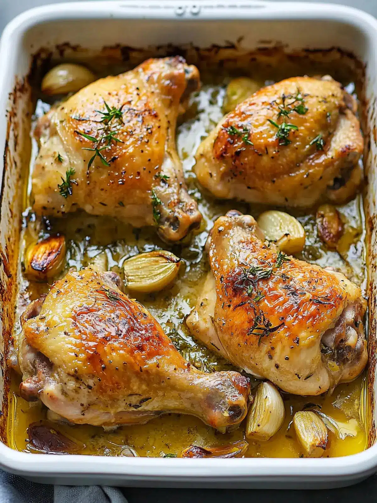 Savory Easy Oven-Roasted French Garlic Chicken Recipe (video) 5 Easy, Oven-Roasted French Garlic Chicken (video)