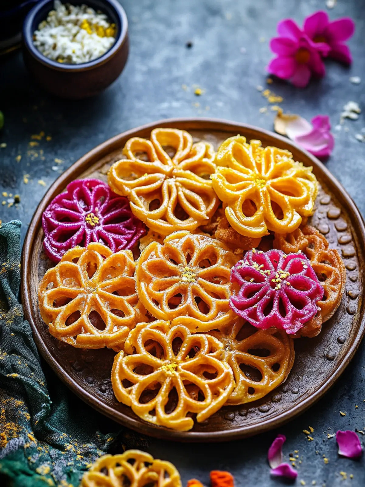 Jalebi Waffle Rosettes
