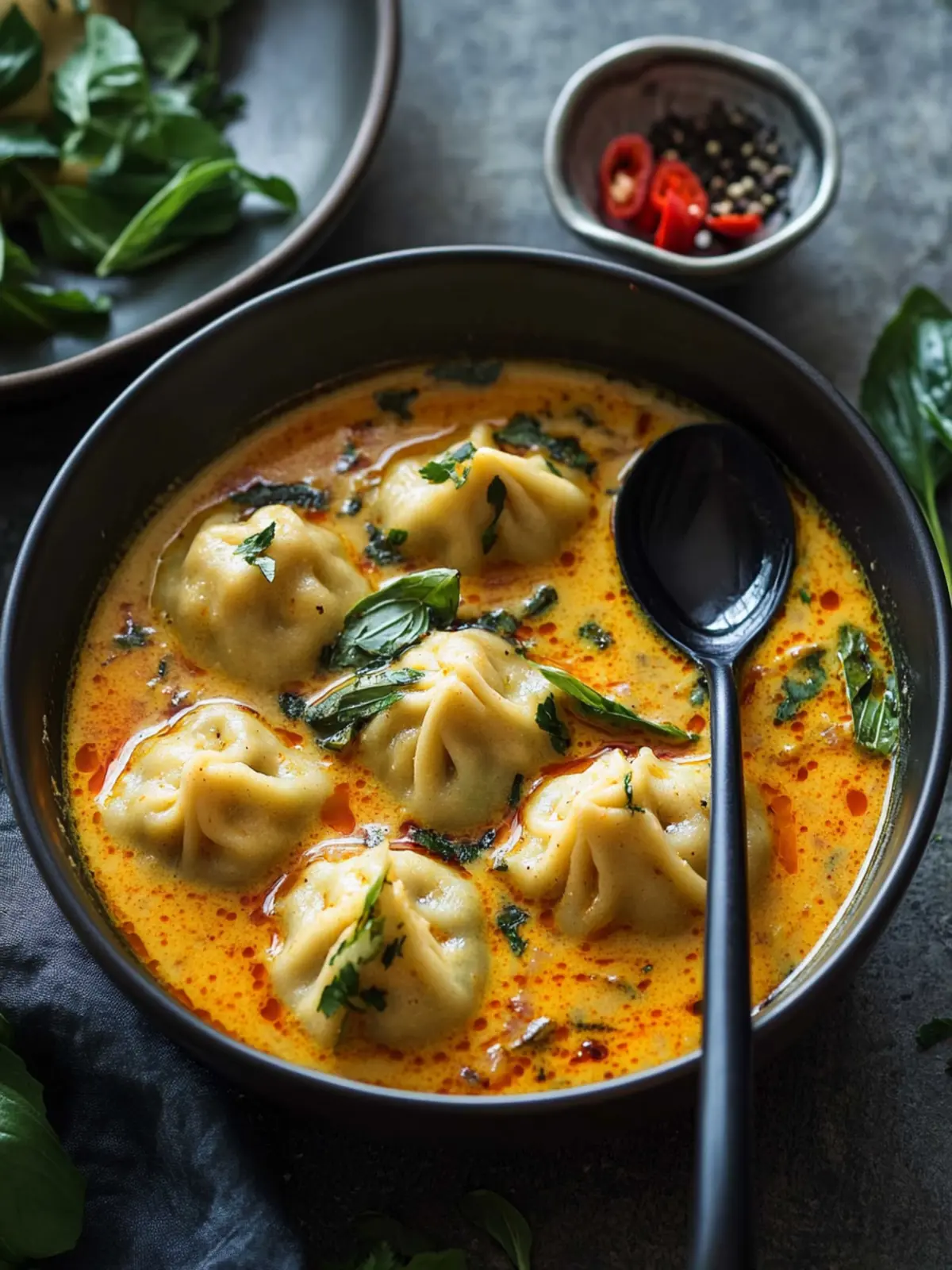Quick Coconut Curry Soup with Dumplings