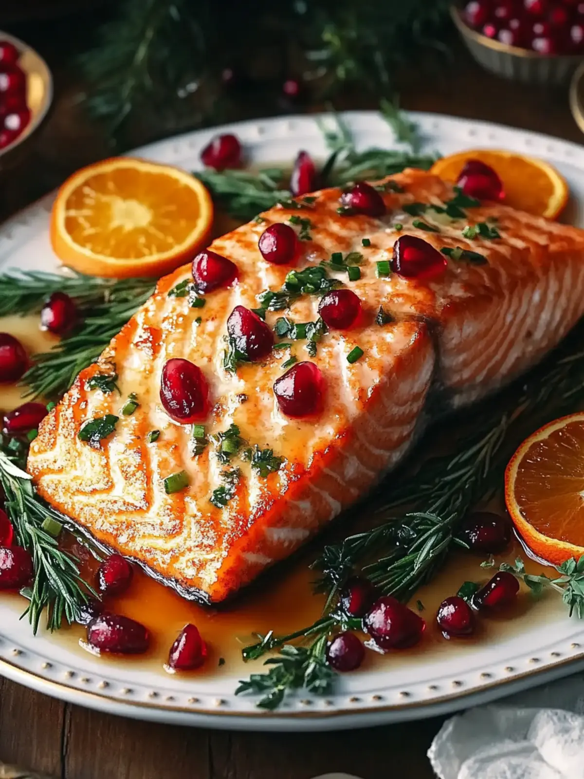 Pomegranate and Orange Glazed Salmon: A Flavorful Christmas Main
