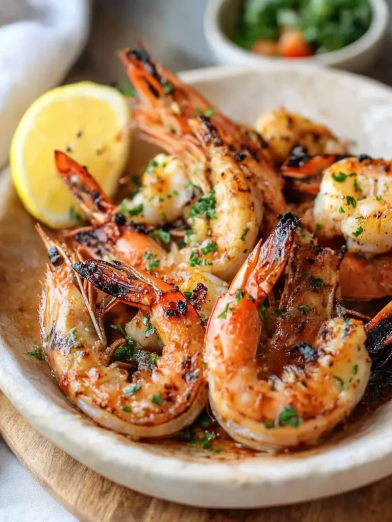 BBQ Grilled Prawns with Garlic, Lemon & Chilli