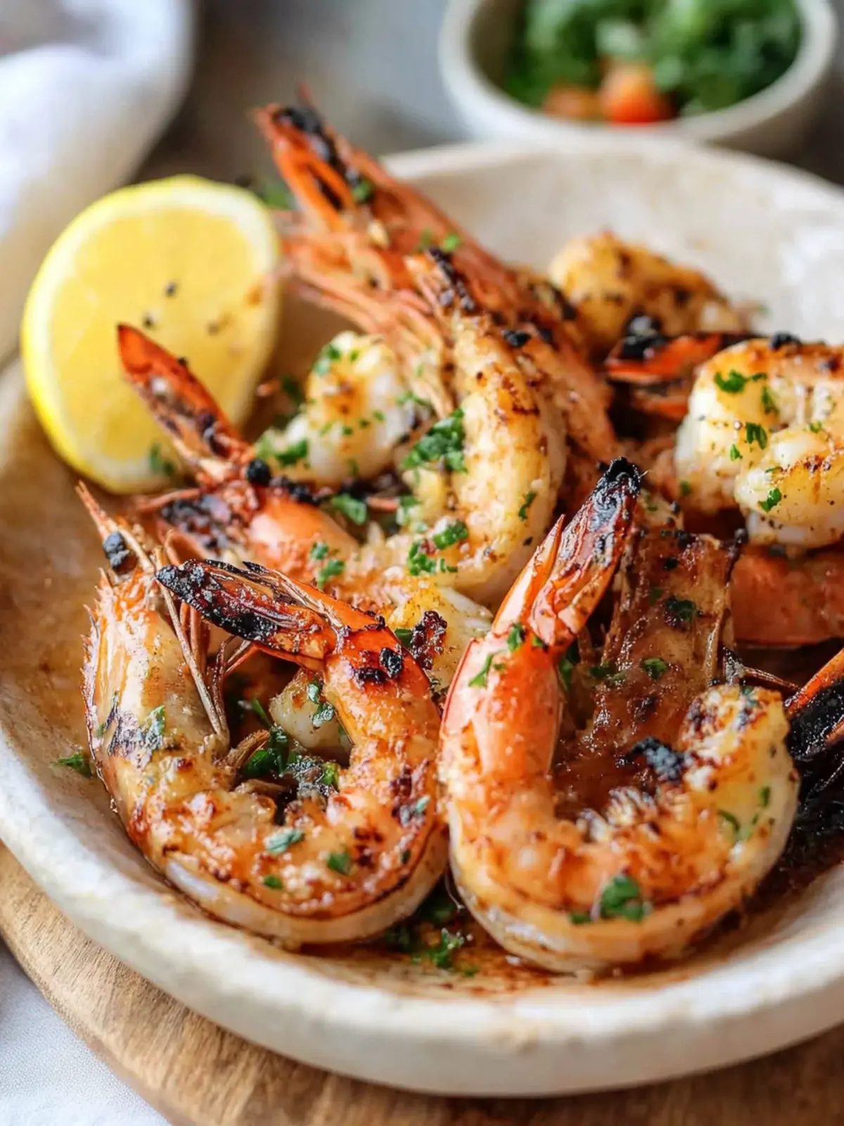 BBQ Grilled Prawns with Garlic, Lemon & Chilli