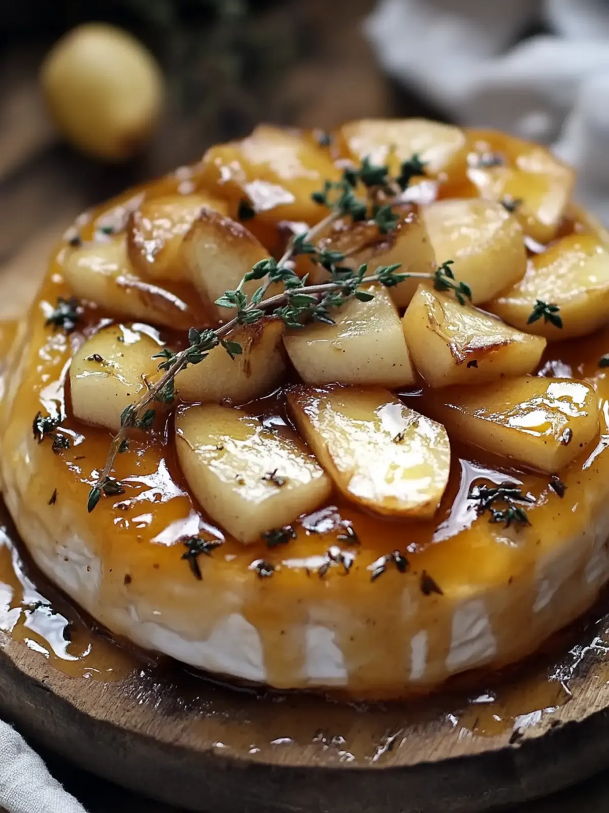 Golden Baked Brie with Caramelized Apples and Thyme Bliss