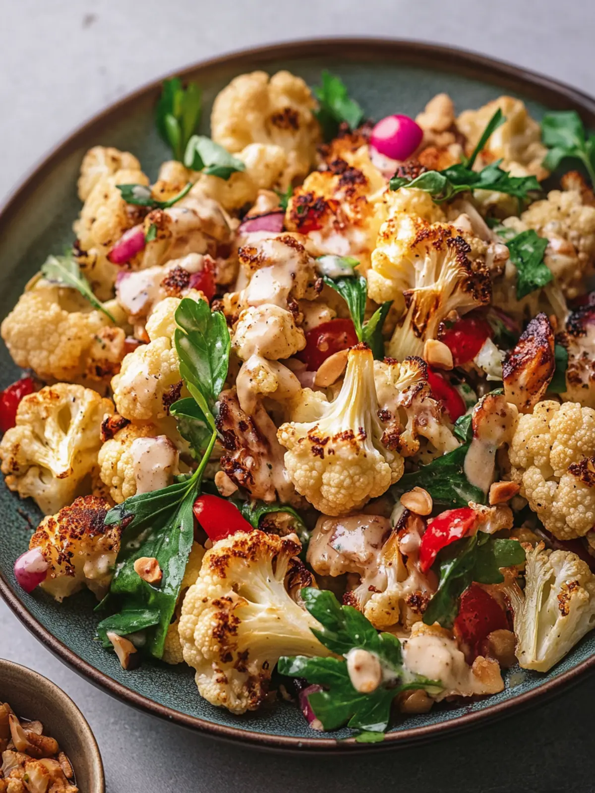 Roasted Cauliflower Tahini Salad