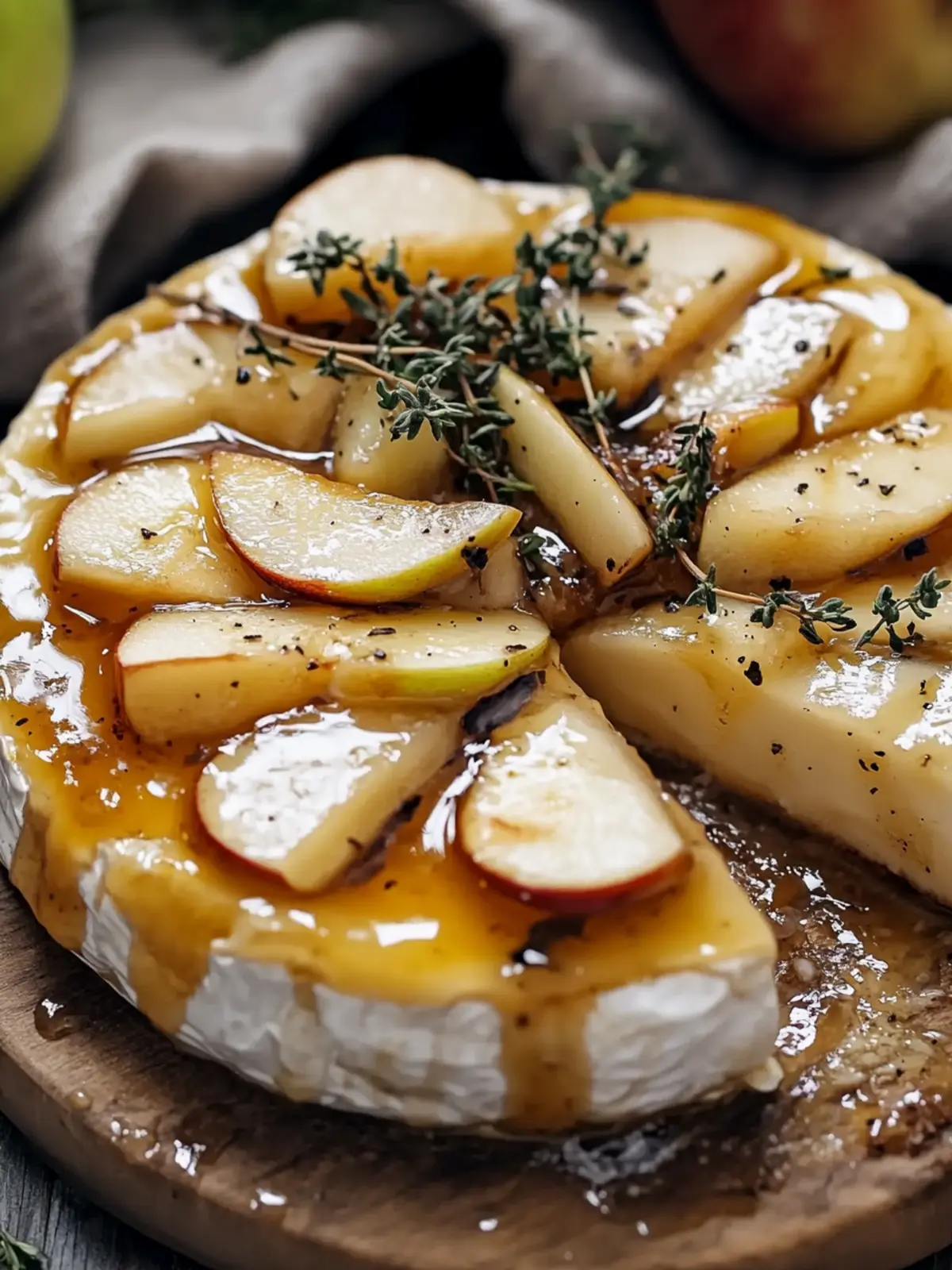 Golden Baked Brie with Caramelized Apples and Thyme Bliss