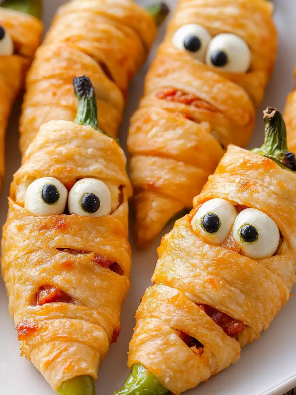 Jalapeno Popper Mummies: Spooky, Cheesy Halloween Delight 5 Jalapeno Popper Mummies