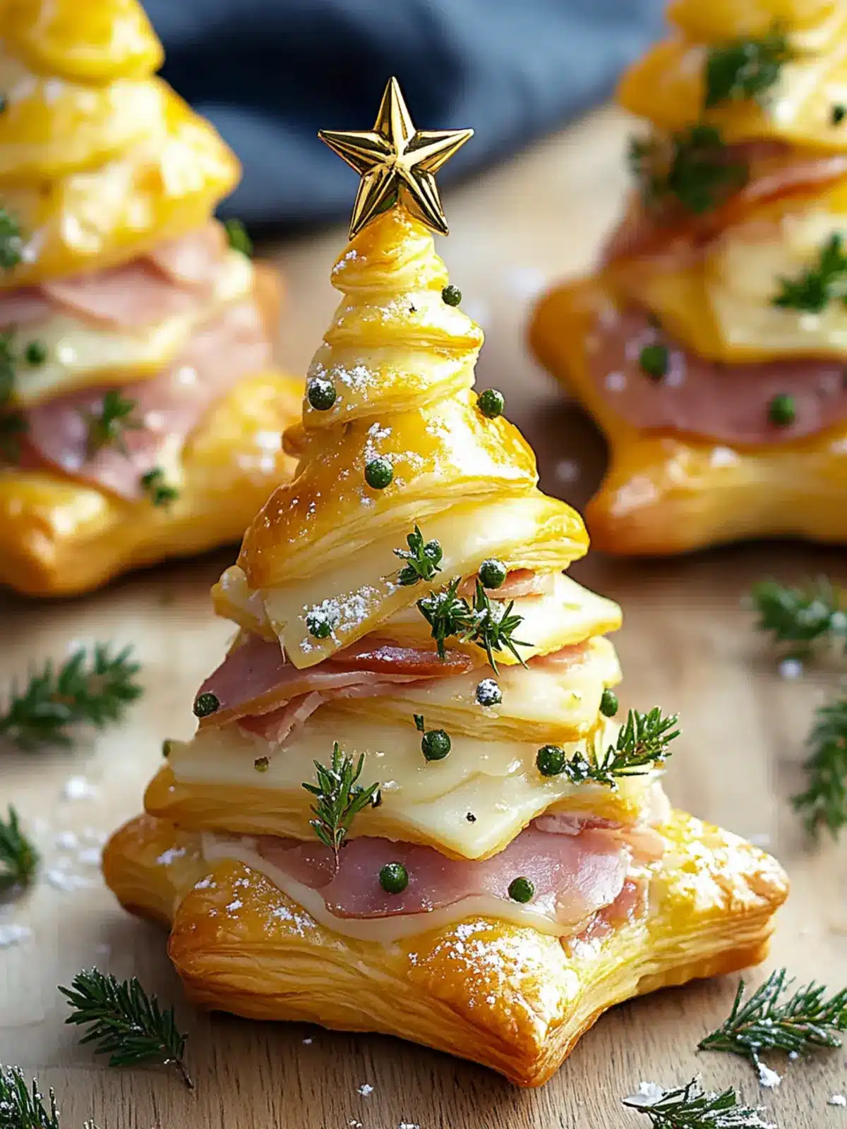 Delicious Ham & Cheese Puff Pastry Christmas Trees to Delight