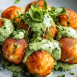 Salmon Balls with Creamy Avocado Sauce