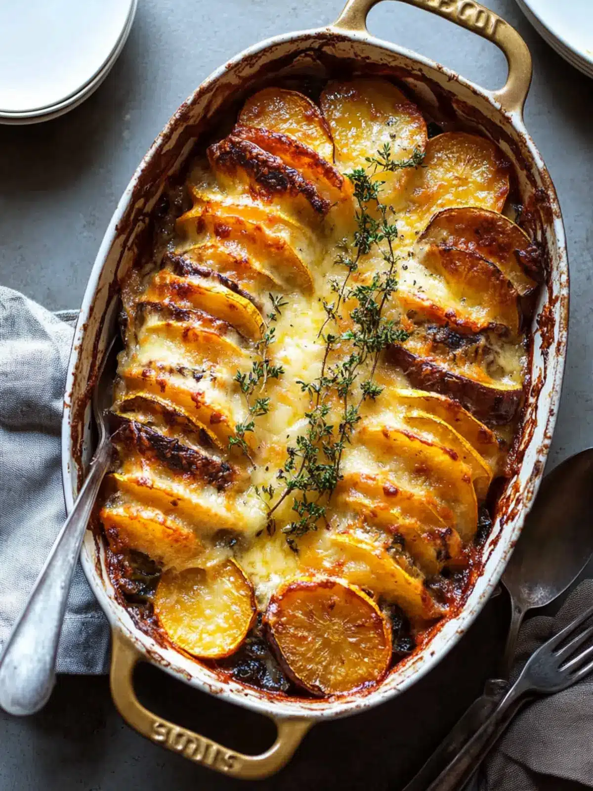 Cheesy Root Vegetable Gratin