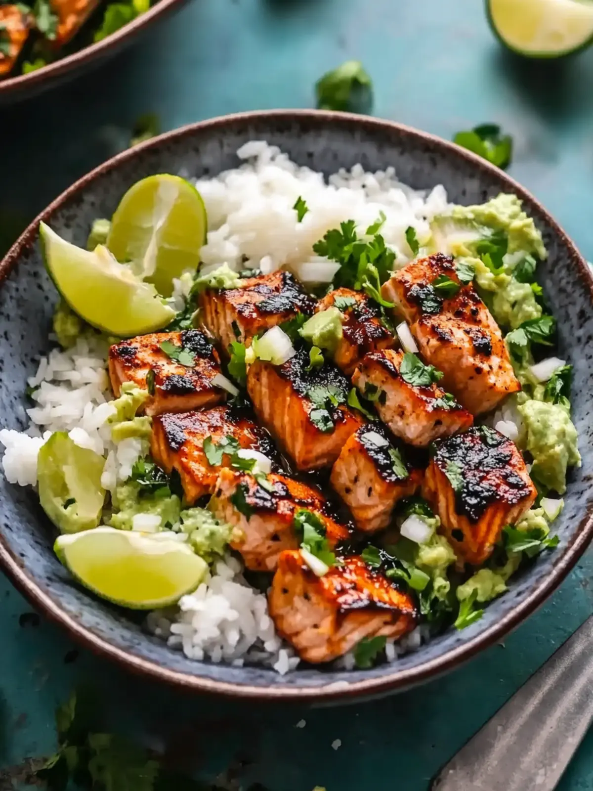 Spicy Chipotle Honey Salmon Bowls
