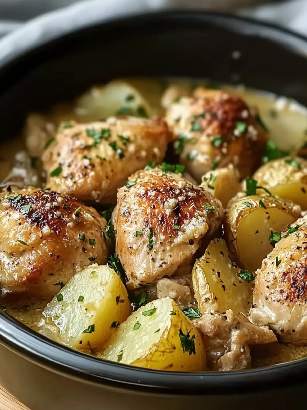 Garlic Parmesan Crockpot Chicken and Potatoes