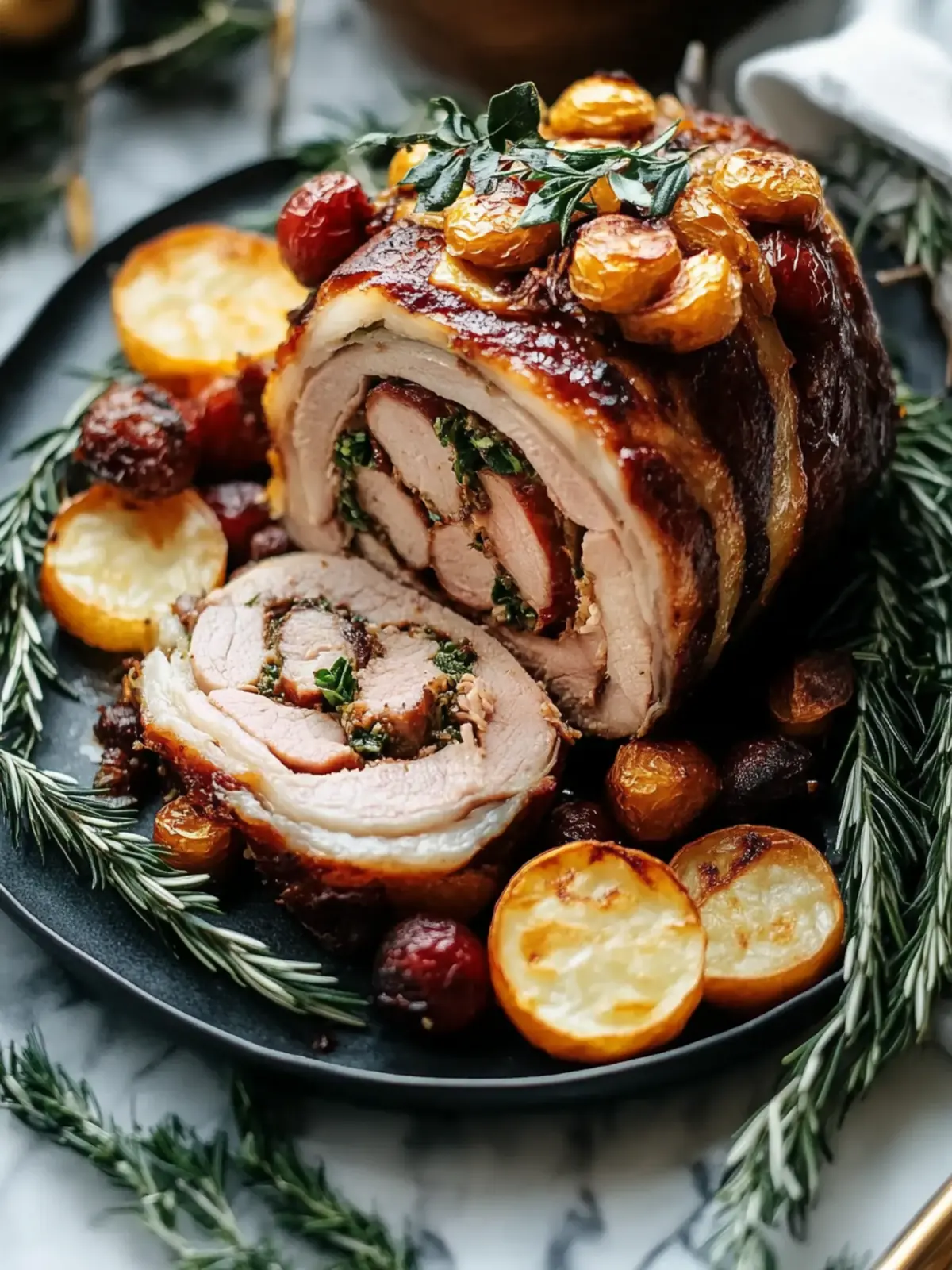 Delicious Christmas Stuffed Pork Roast