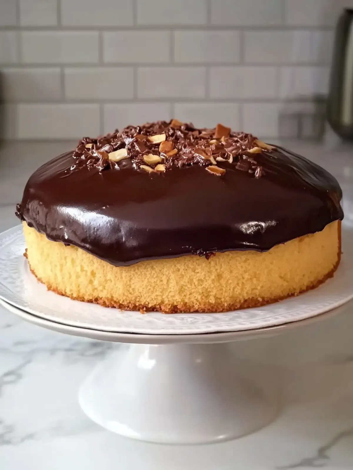 Tax Day Yogurt Cake with Fudge Icing