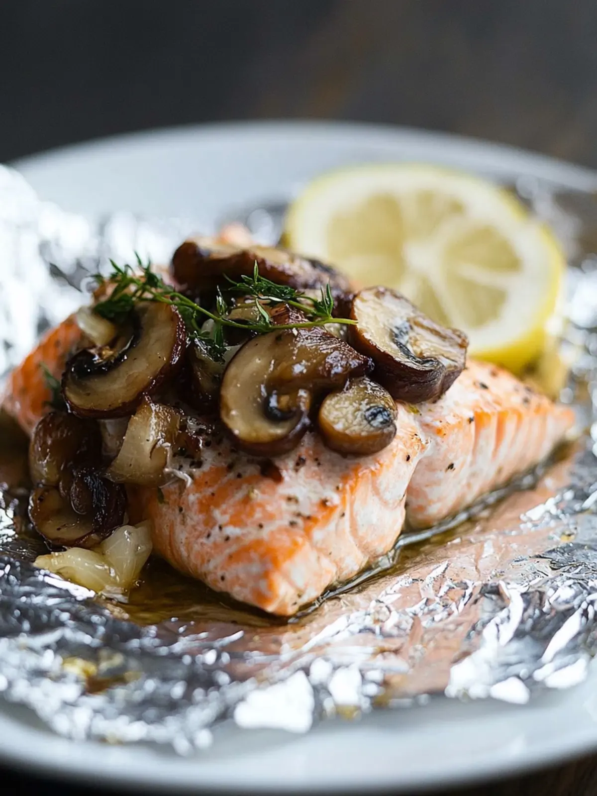 Baked-to-Perfection Salmon Foil Packet with Mushroom & Garlic Recipe