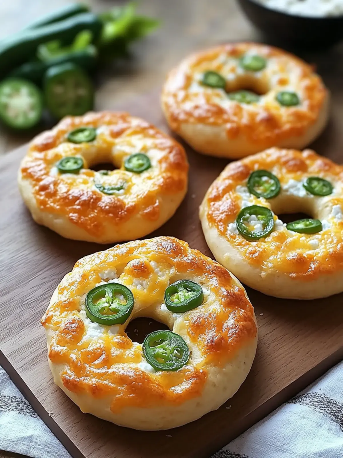 Baked Jalapeno Cheddar Protein Bagels With Cottage Cheese Bliss