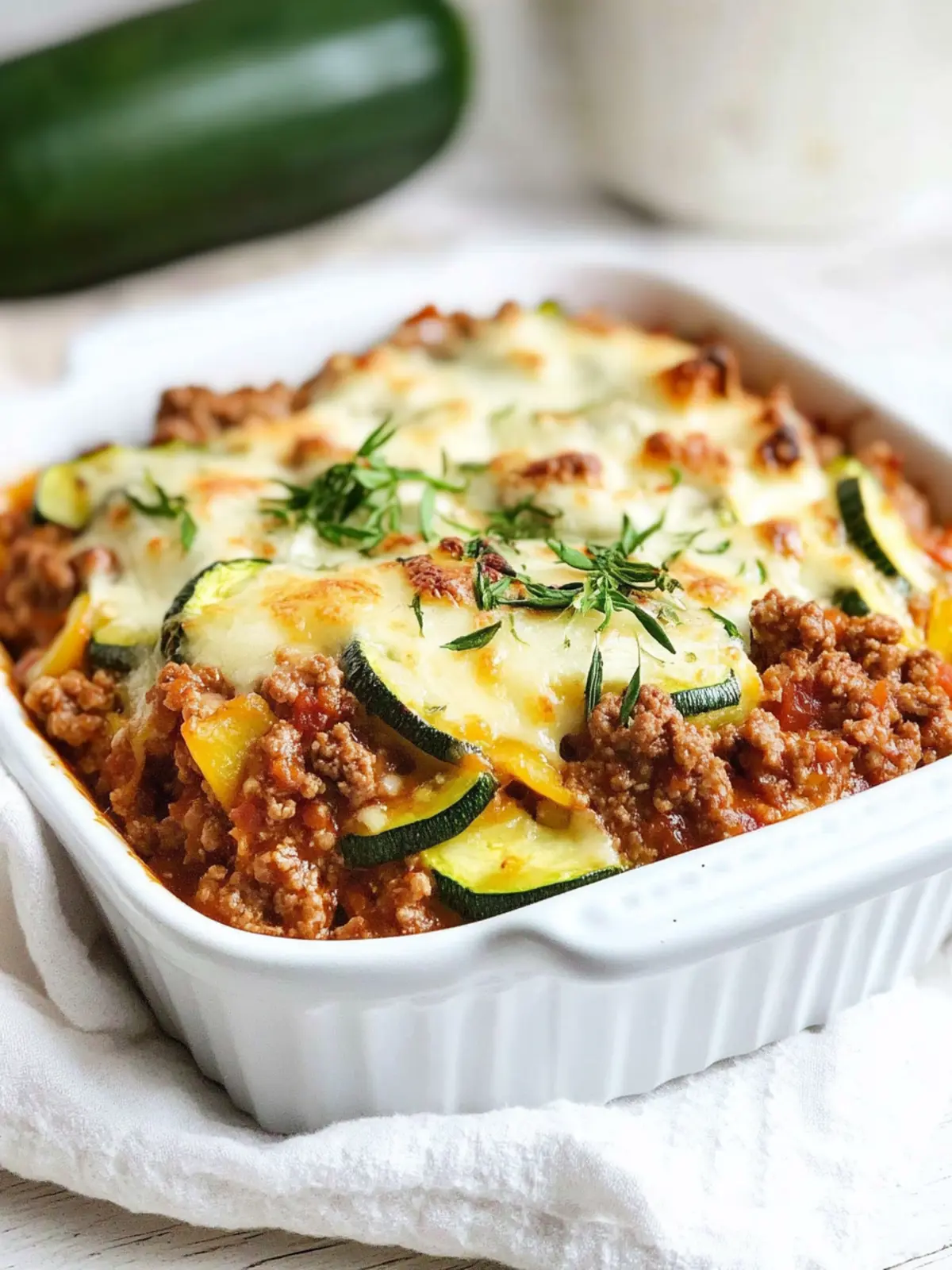 Hearty Ground Beef And Zucchini Casserole