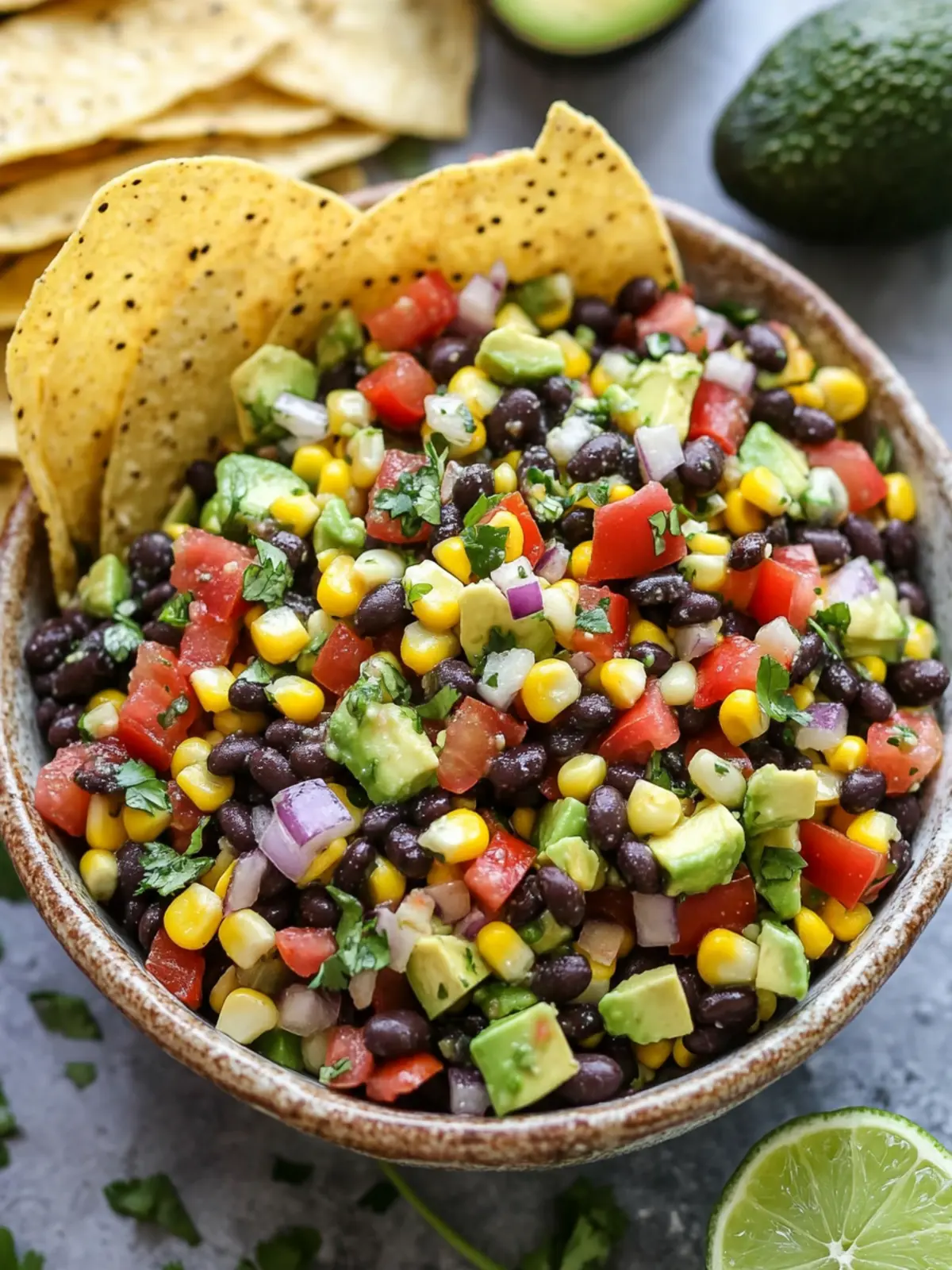 Black Bean Corn & Avocado Salsa