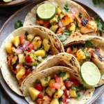 Chili Lime Chicken Tacos with Grilled Pineapple Salsa