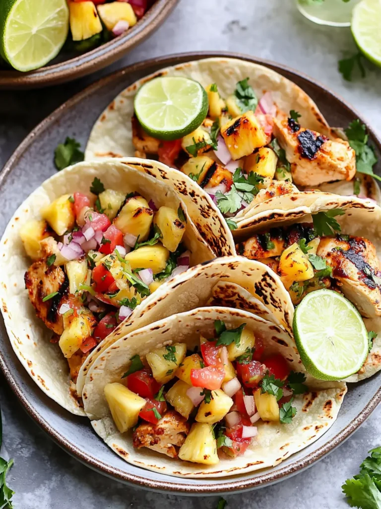 Chili Lime Chicken Tacos with Grilled Pineapple Salsa