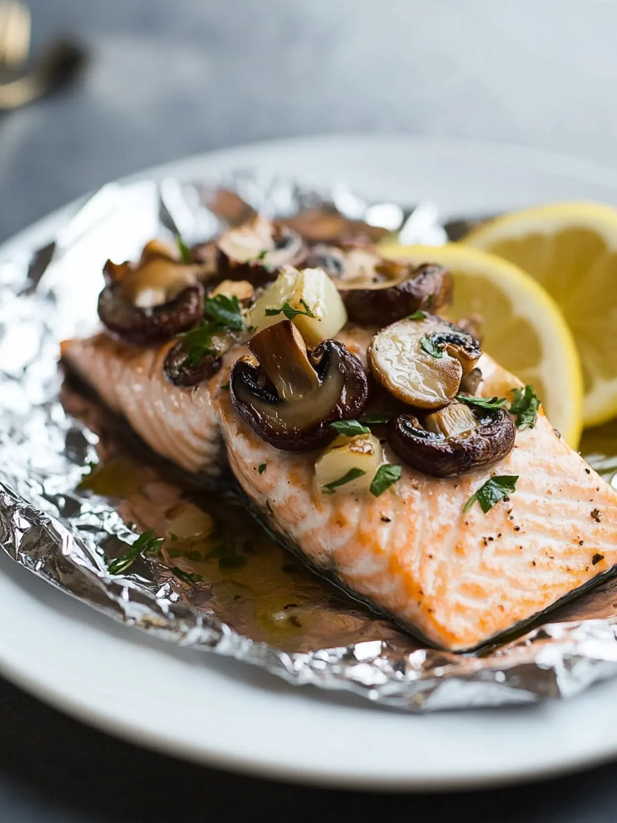 Baked-to-Perfection Salmon Foil Packet with Mushroom & Garlic Recipe
