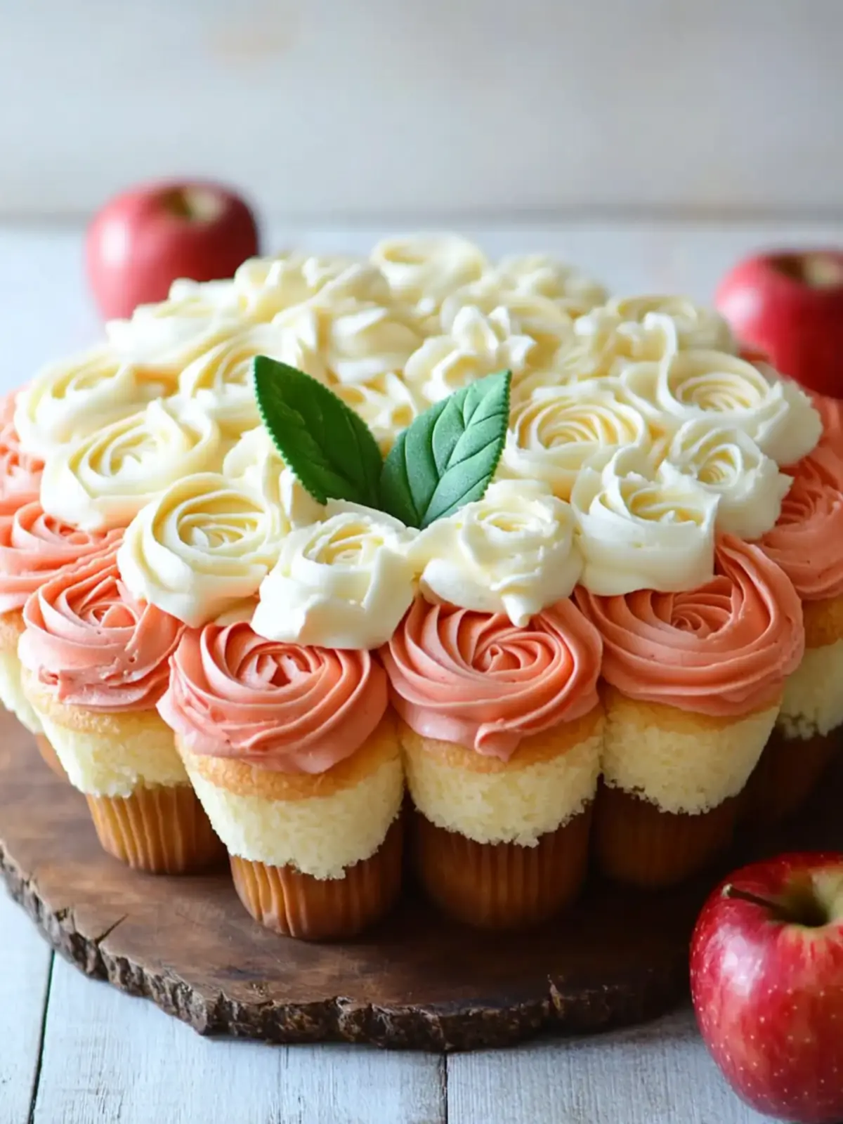 Delicious Apple Pull Apart Cupcake Cake for Teacher's Day Fun 3 Apple Pull Apart Cupcake Cake