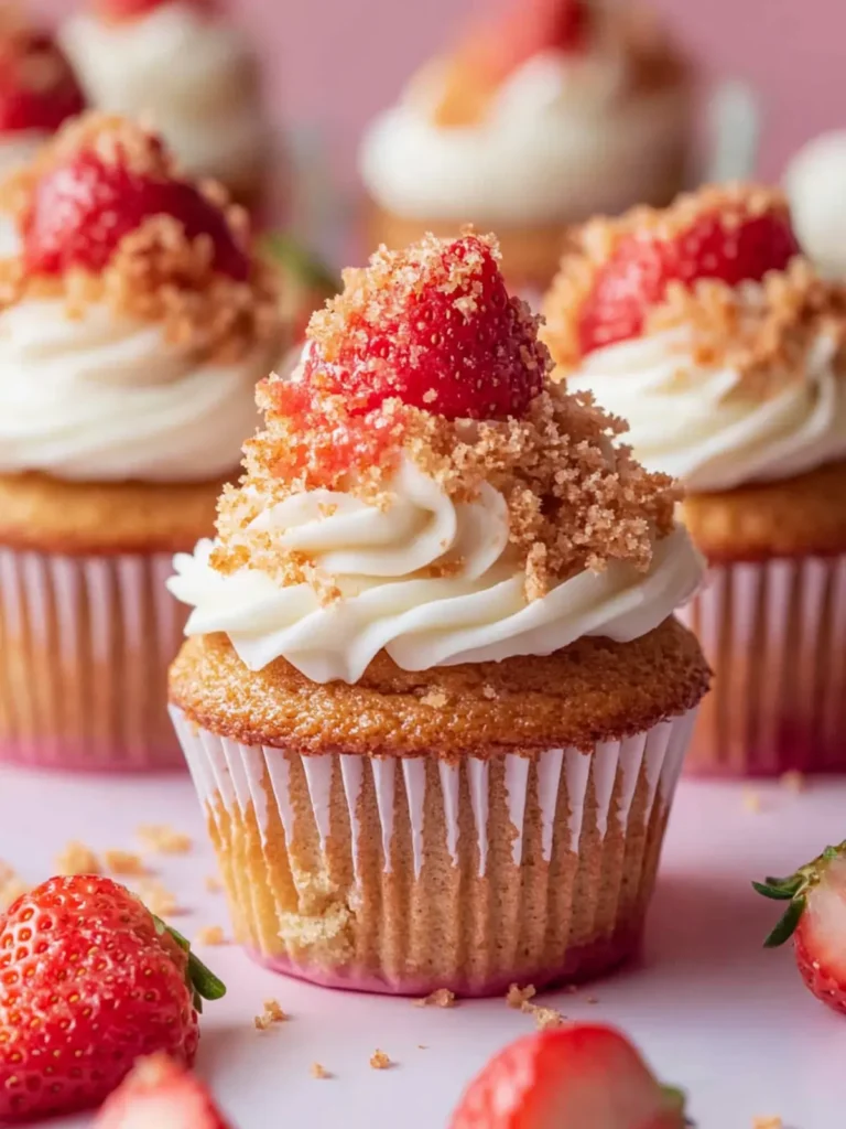 Strawberry Crunch Cupcakes