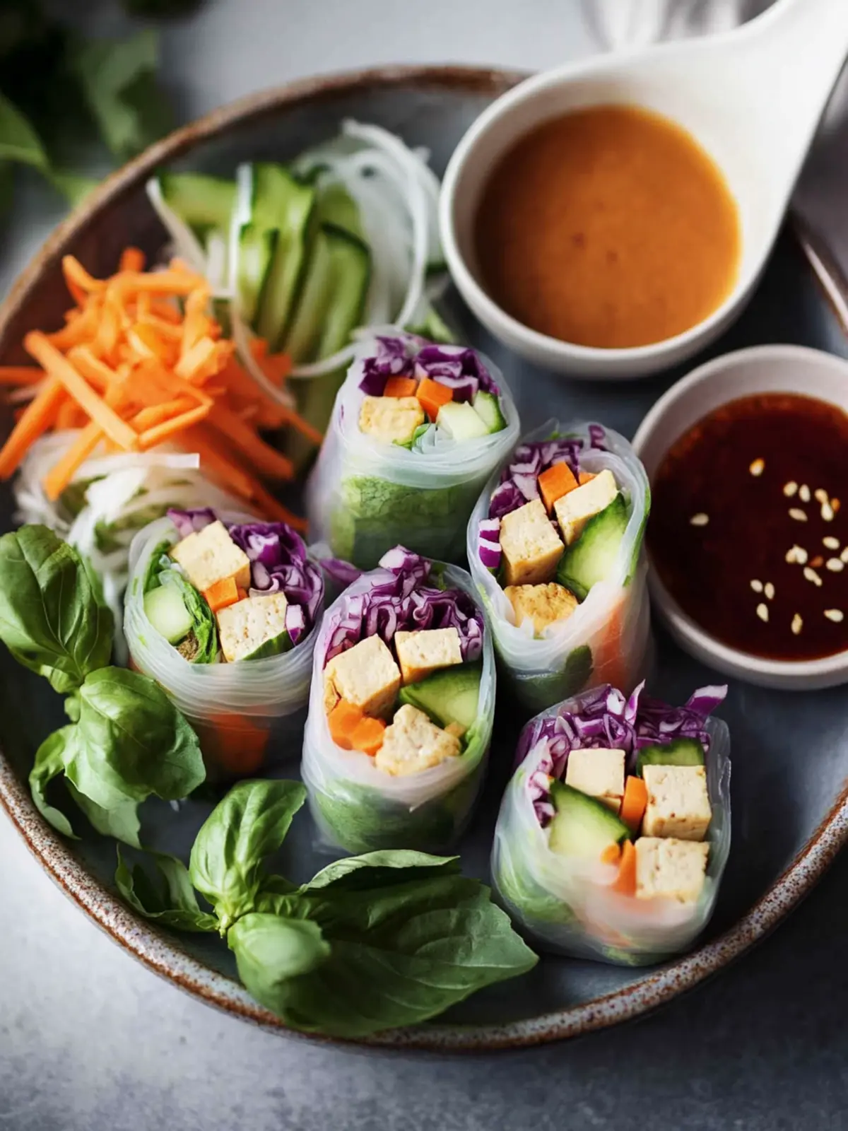 Fresh Vegan Tofu Summer Rolls