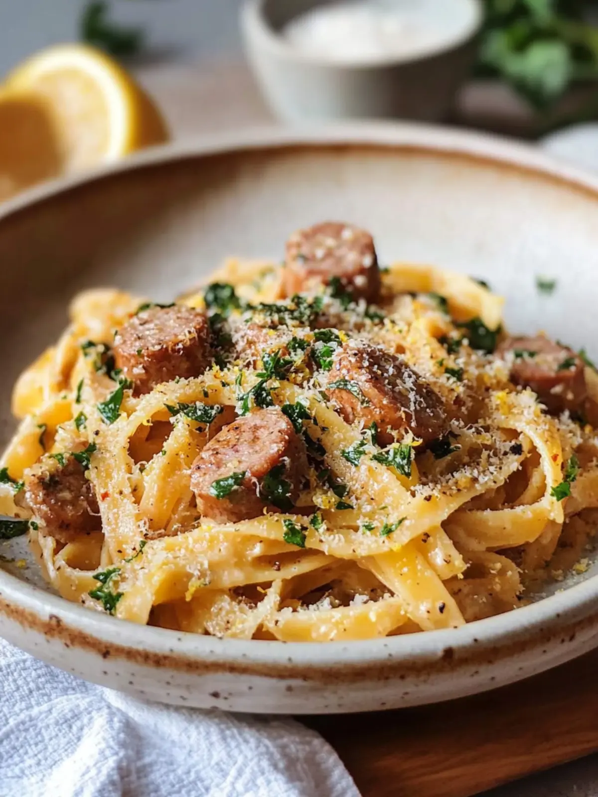 Saucy Sausage and Lemon Pasta (Sausage al Lemone)