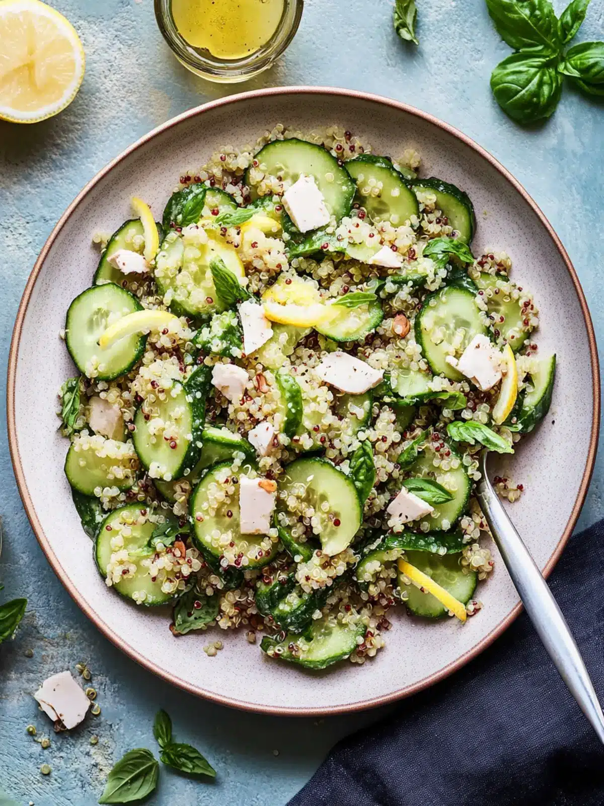Cucumber Salad With Crunchy Quinoa and Lemon Vinaigrette