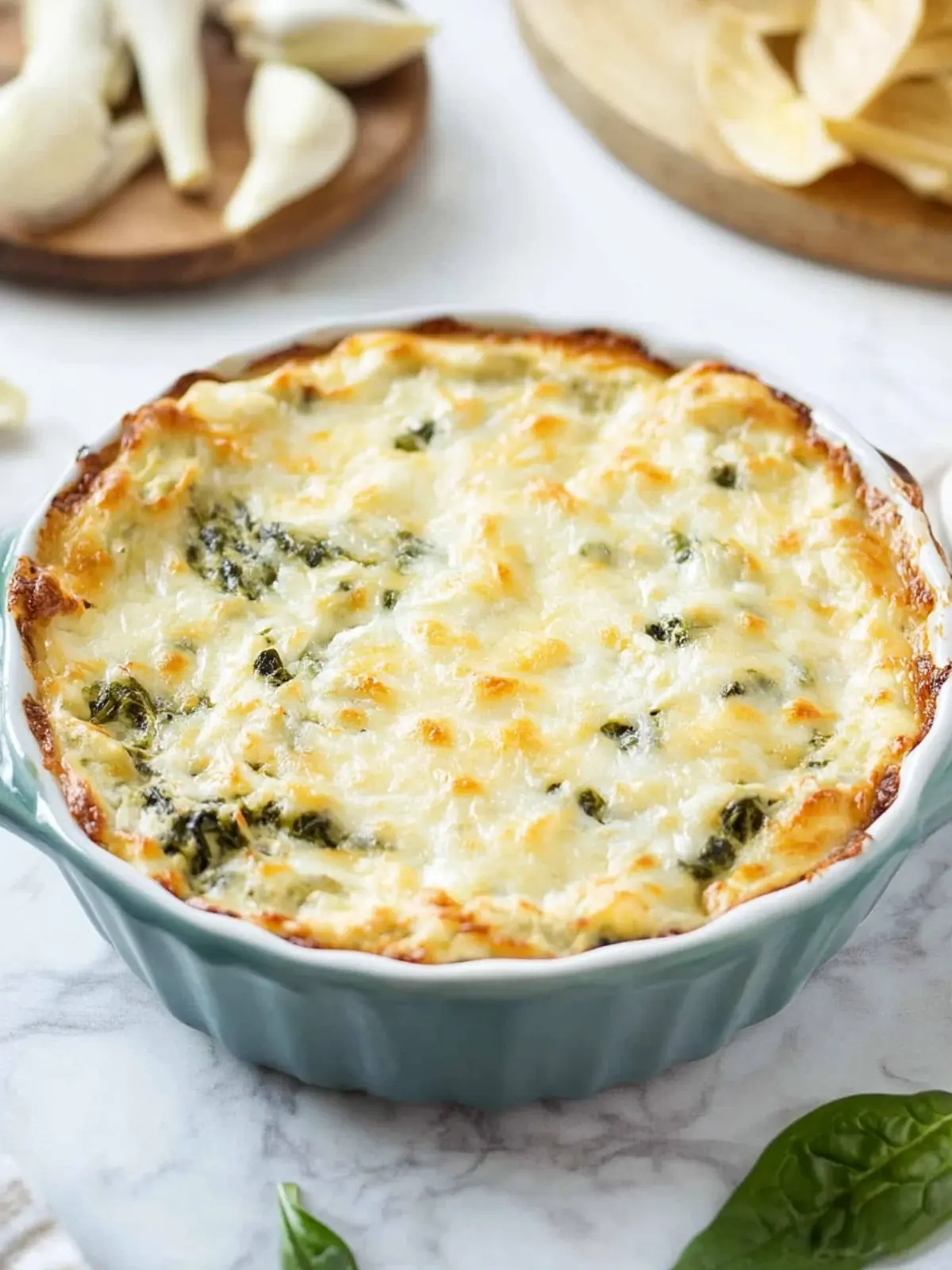 Cheesy baked spinach artichoke dip that wins every game night