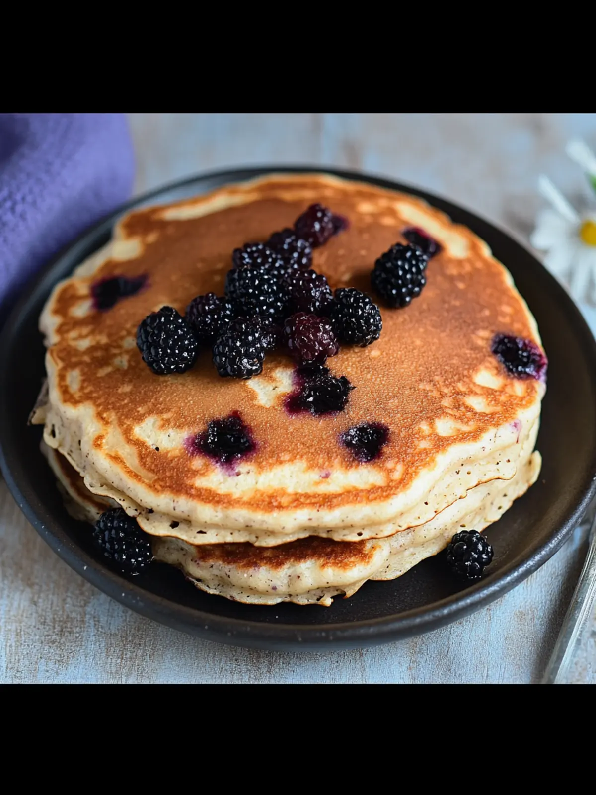 Oatmeal Blackcurrant Pancakes