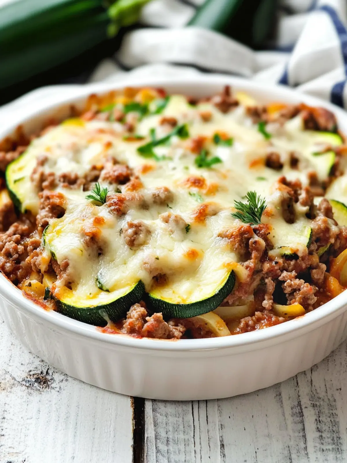 Hearty Ground Beef And Zucchini Casserole