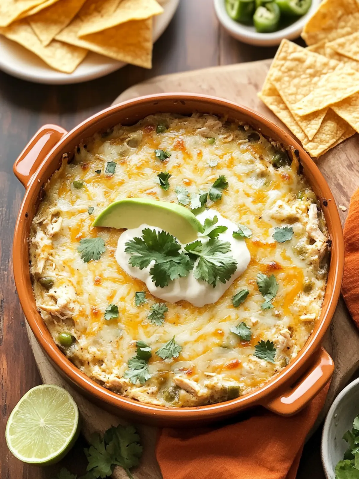 Green Chile Chicken Enchilada Dip