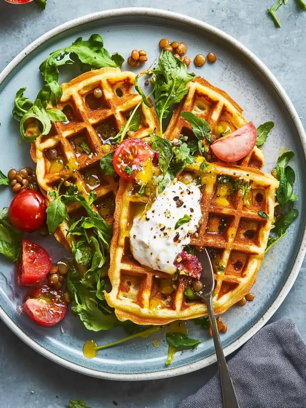 Savory Lentil Waffles