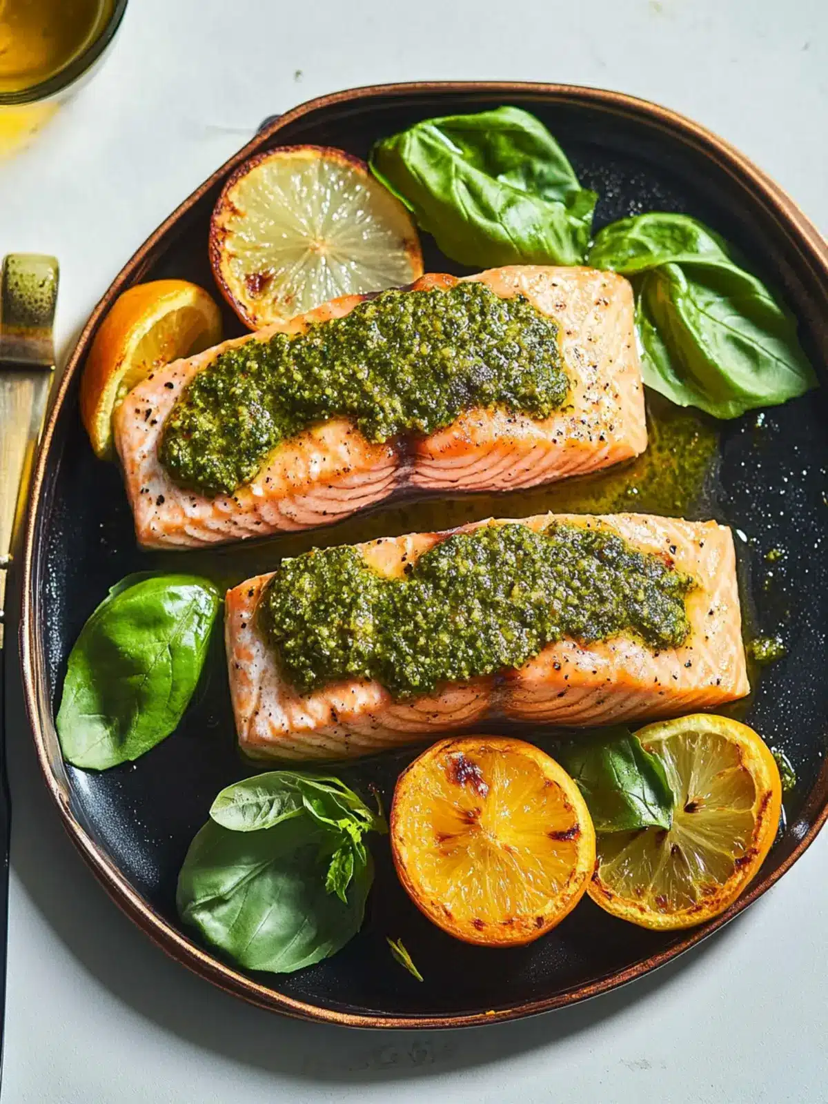 Hey Pesto! Roasted Salmon Fillets