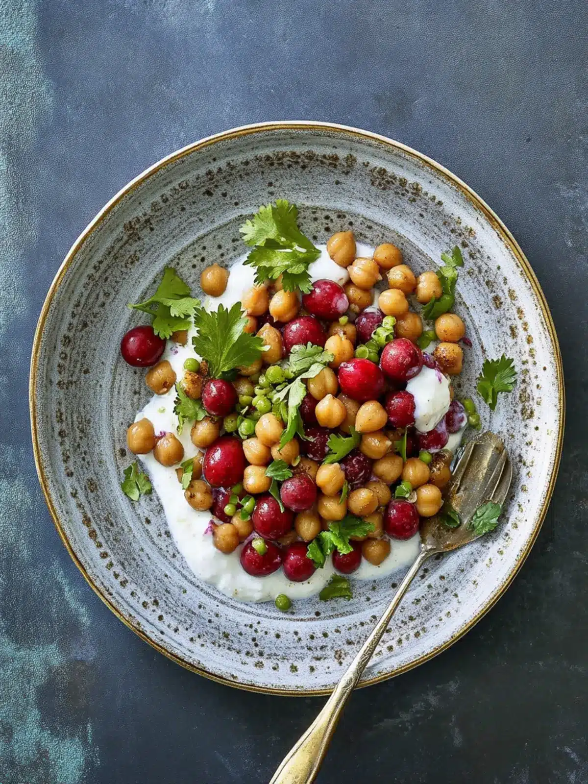 Spiced Chickpeas and Grapes with Yogurt