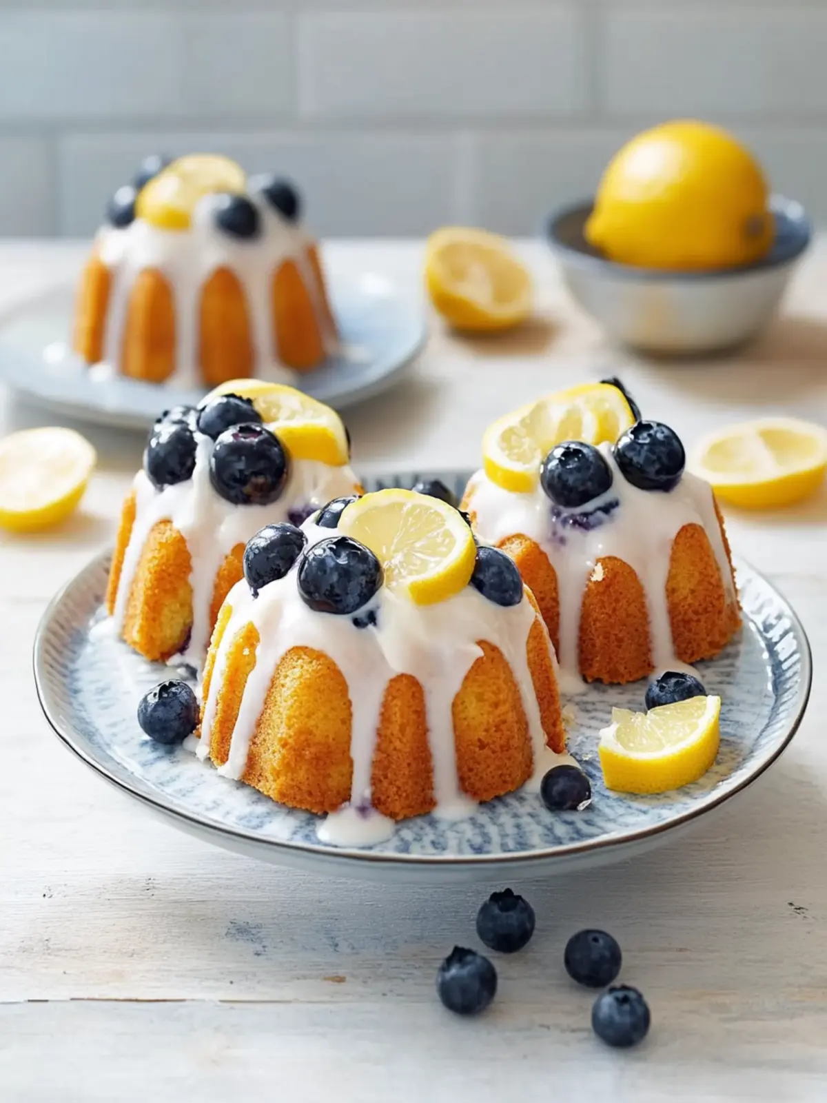 Mini Blueberry Lemon Bundt Cakes