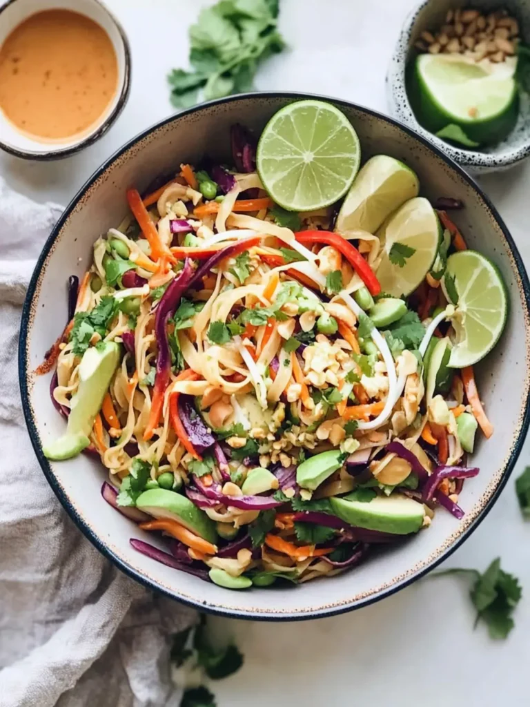 Colorful Raw Vegan Pad Thai Salad