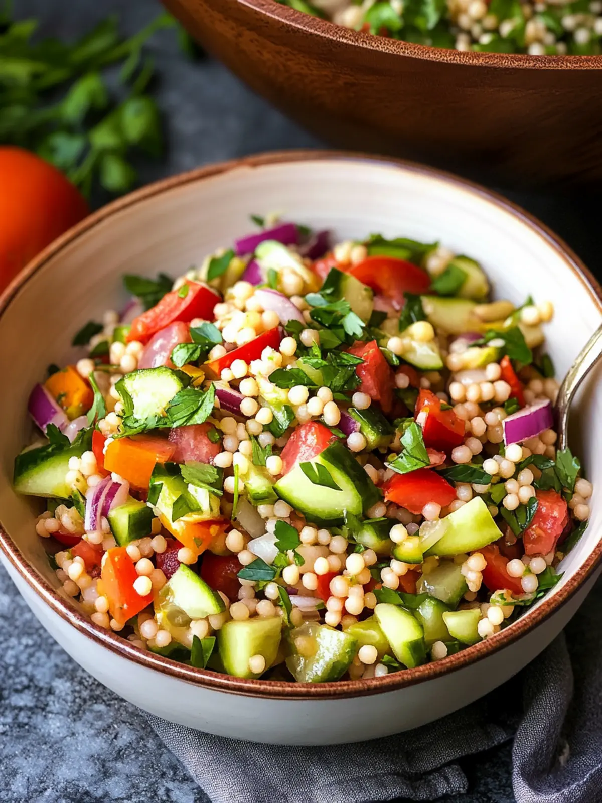 Vegan Pearl Couscous Salad Packed with Fresh Veggies and Flavor 2 Vegan Pearl Couscous Salad {Packed with Fresh Veggies}