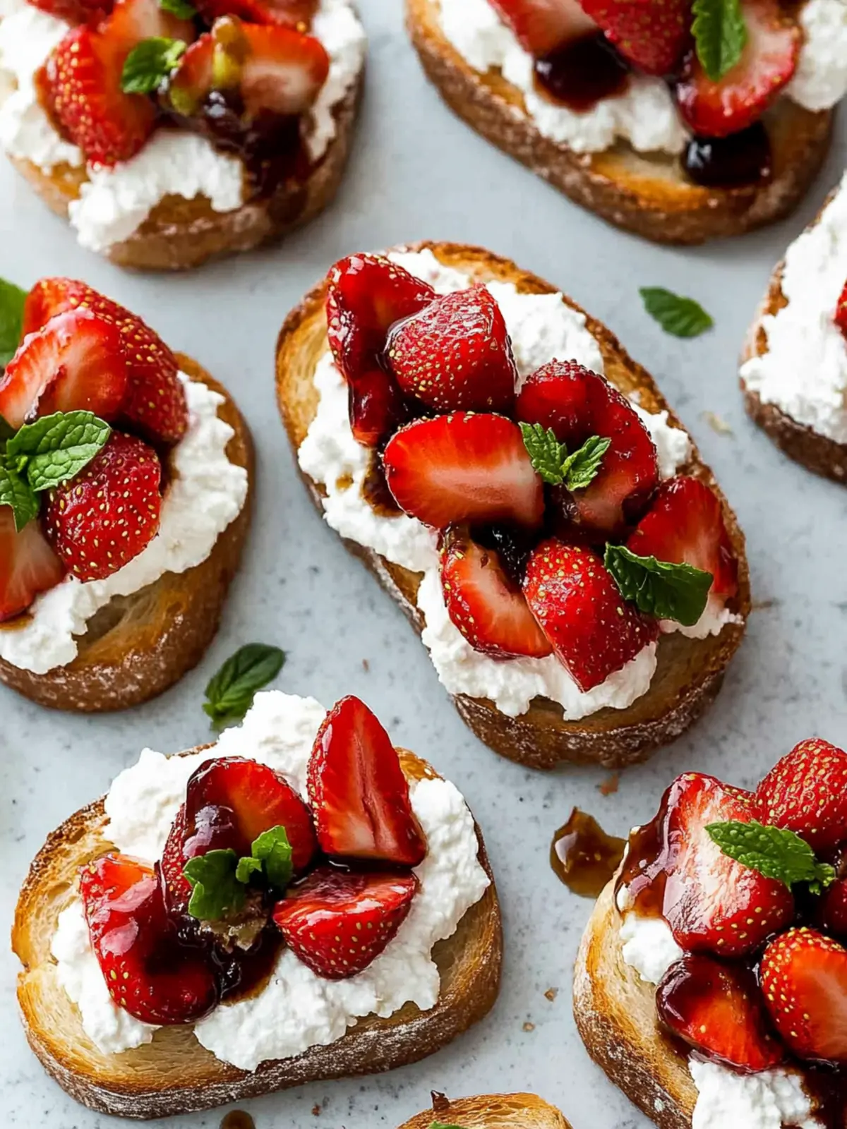 Crostini with Balsamic Strawberries and Ricotta