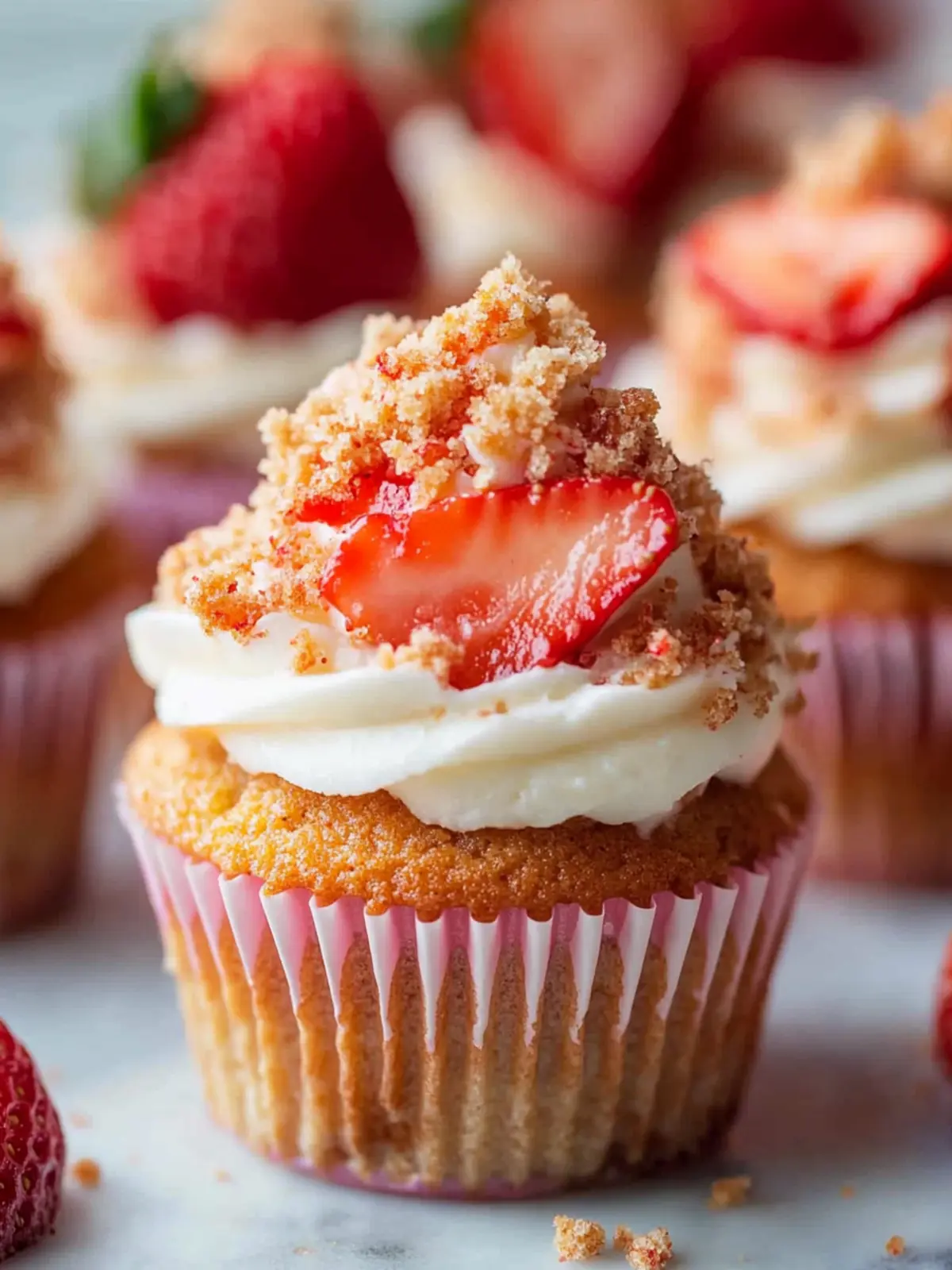 Strawberry Crunch Cupcakes