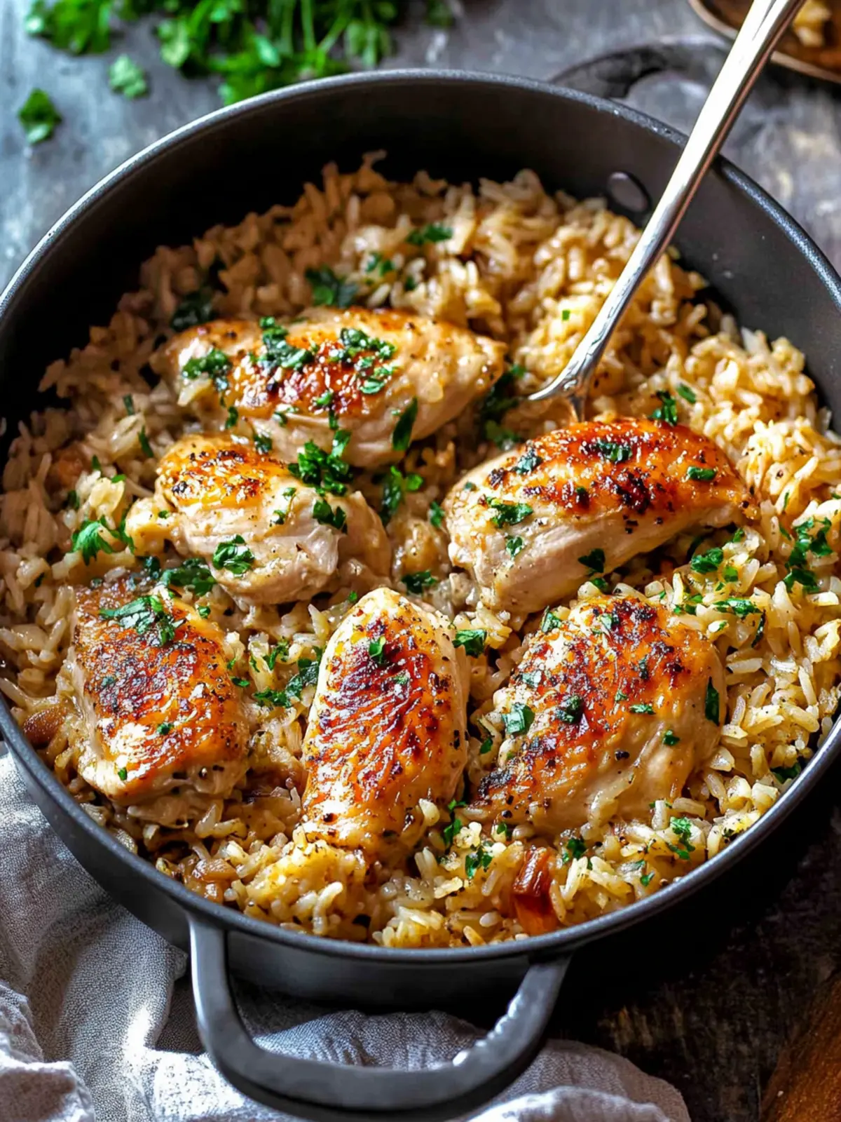 Garlic Parmesan Chicken and Rice (One Pot, 40 Minutes)