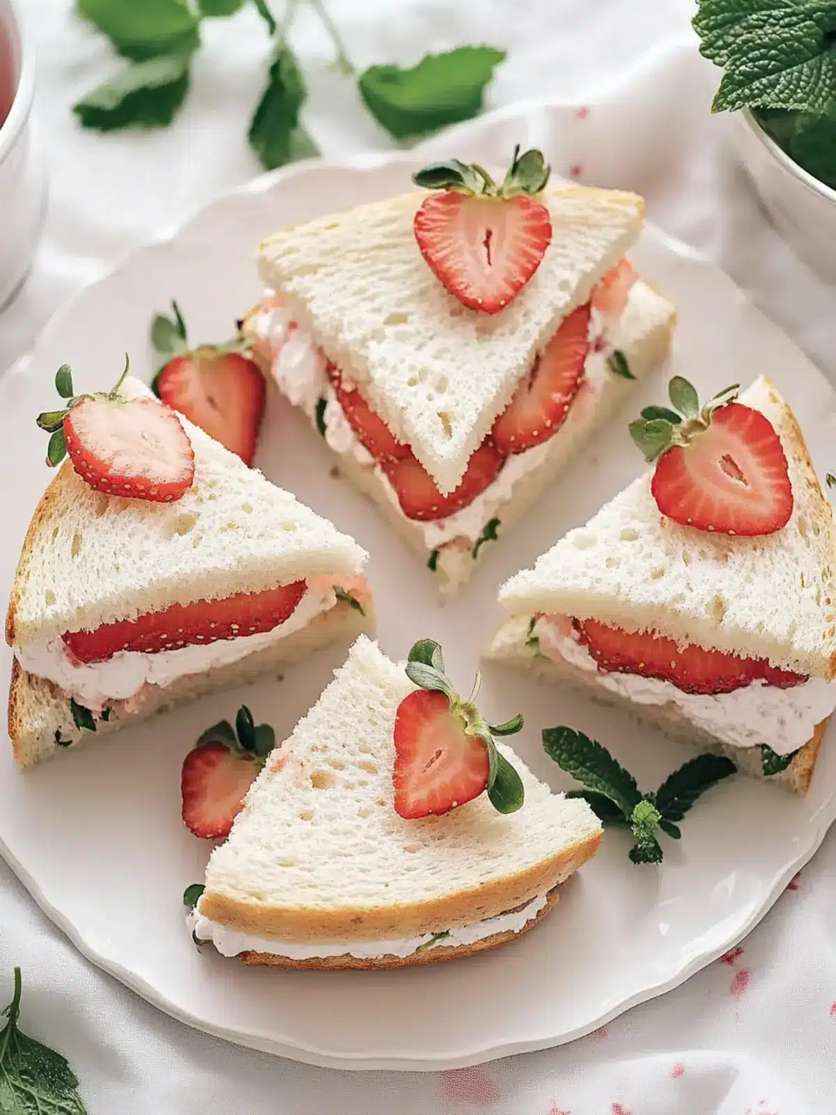 Sweet Strawberry Tea Sandwiches for a Charming Afternoon