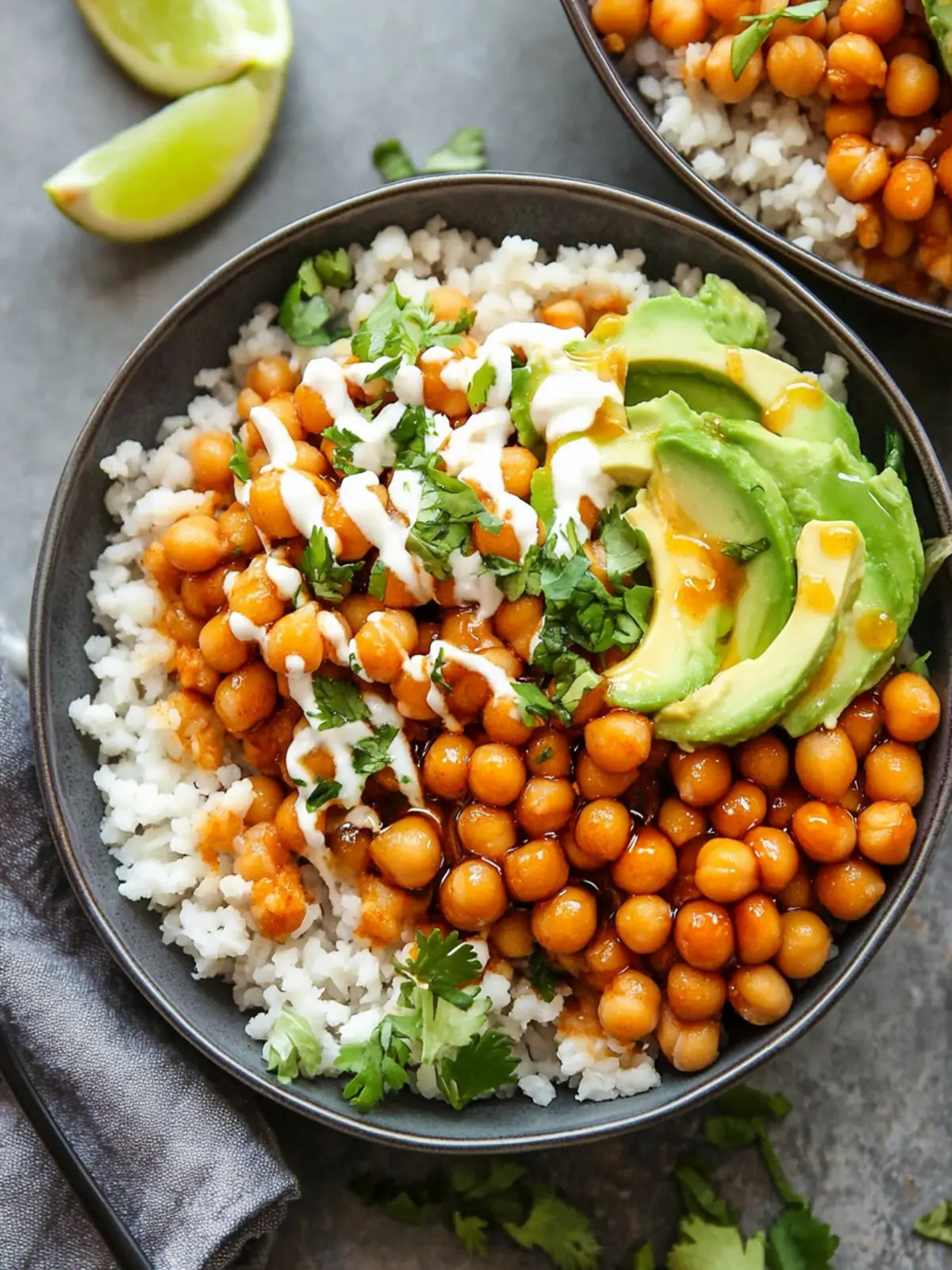 Hot Honey Chickpea Bowls