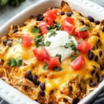 Cheesy Chicken Taco Casserole with Black Beans