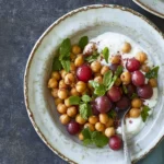 Spiced Chickpeas and Grapes with Yogurt