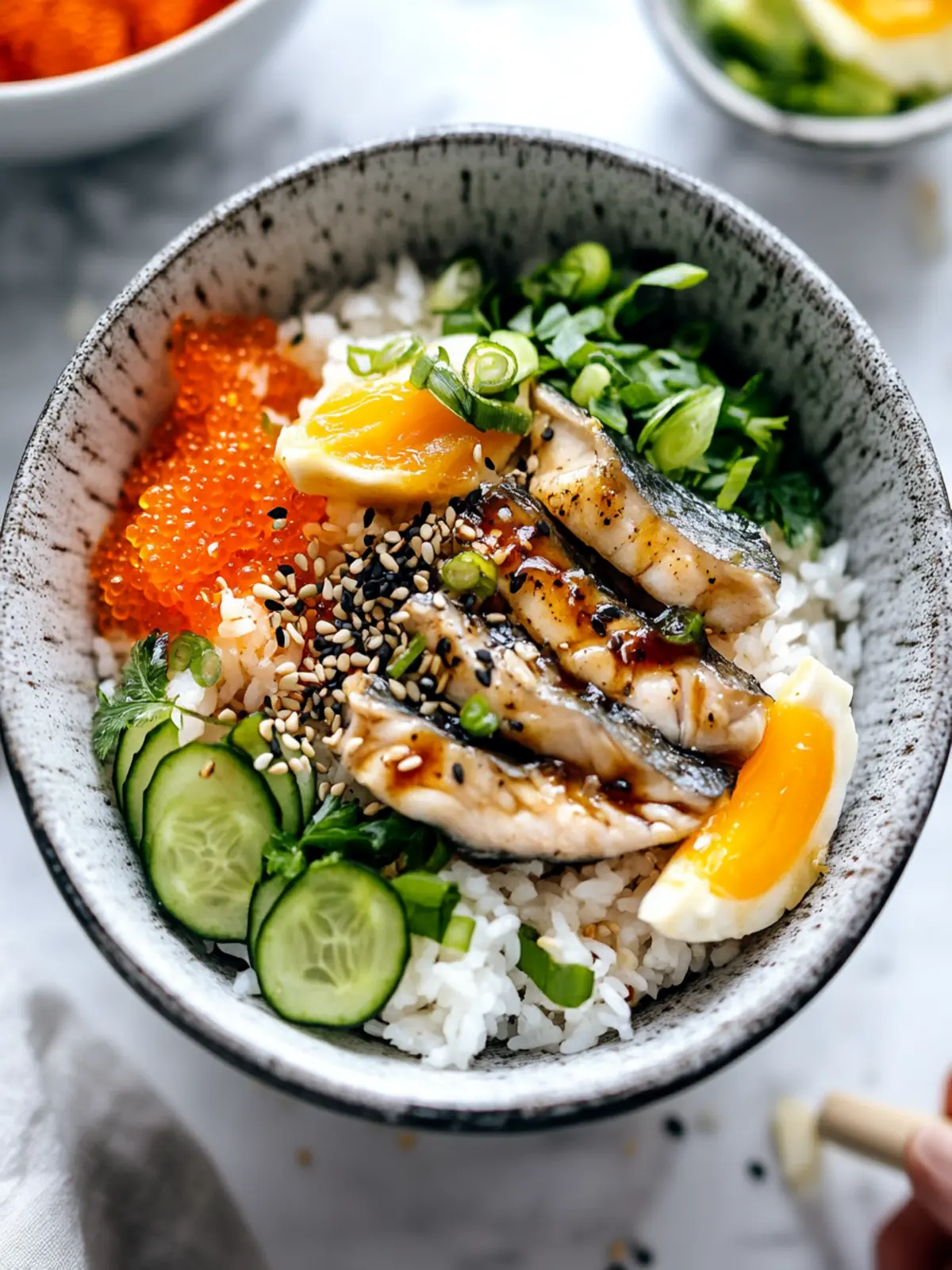 Sesame Ginger Rice Bowl with Mackerel