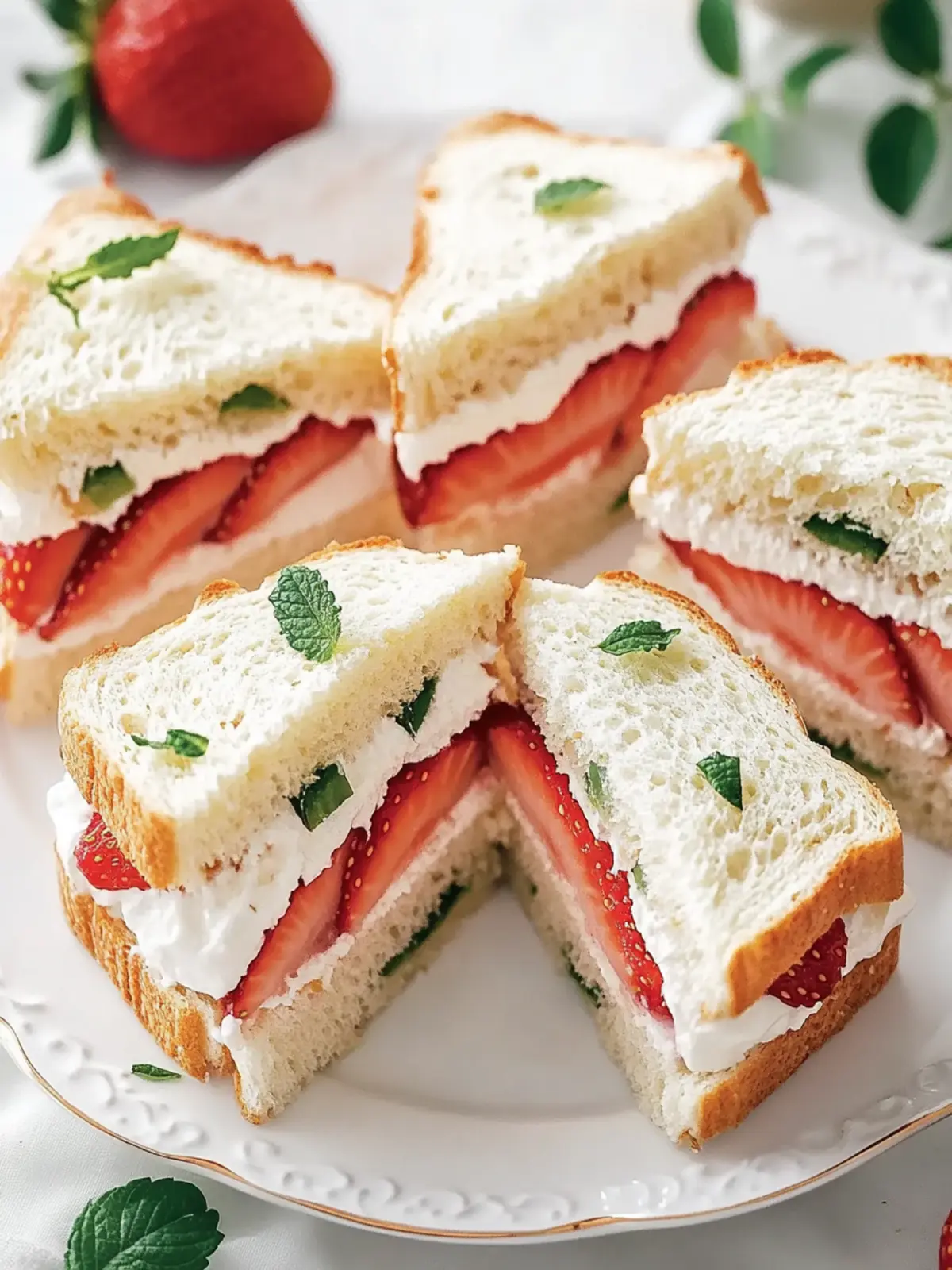 Sweet Strawberry Tea Sandwiches for a Charming Afternoon