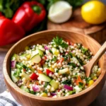 Vegan Pearl Couscous Salad {Packed with Fresh Veggies}